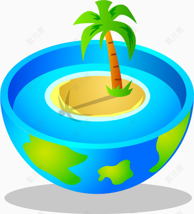 矢量创意地球湖
