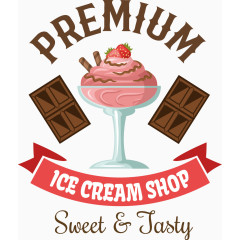 冰淇淋杯蛋糕巧克力矢量图