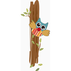 卡通猫头鹰英文字母I