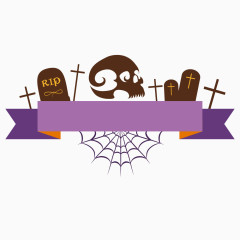 万圣节骷髅头标签