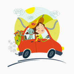 自驾游插画
