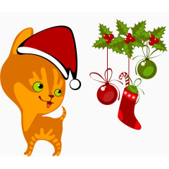 圣诞小猫圣诞小彩球