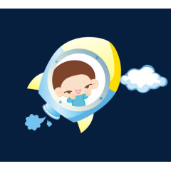 坐着火箭飞上天