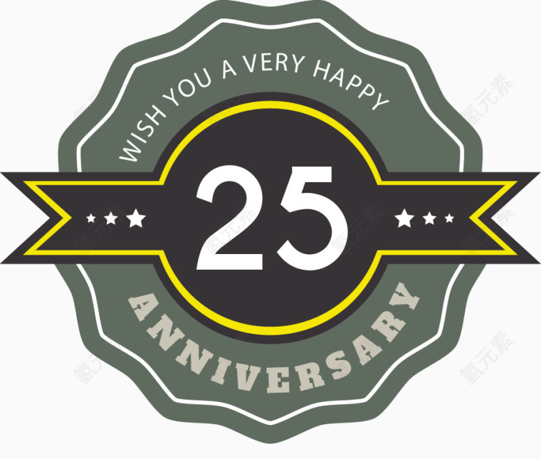 周年纪念标签矢量图