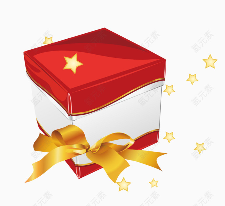 手绘白色礼盒礼品