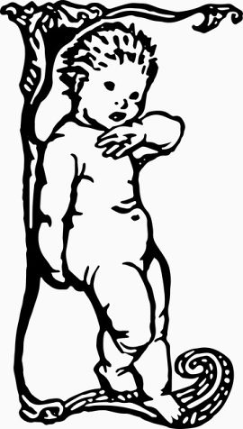 站立的小宝宝手绘矢量图