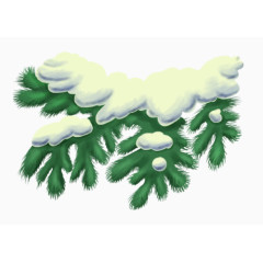 圣诞树枝积雪素材
