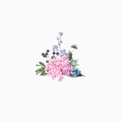 教师节水彩花朵