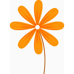 橘黄色花朵手绘