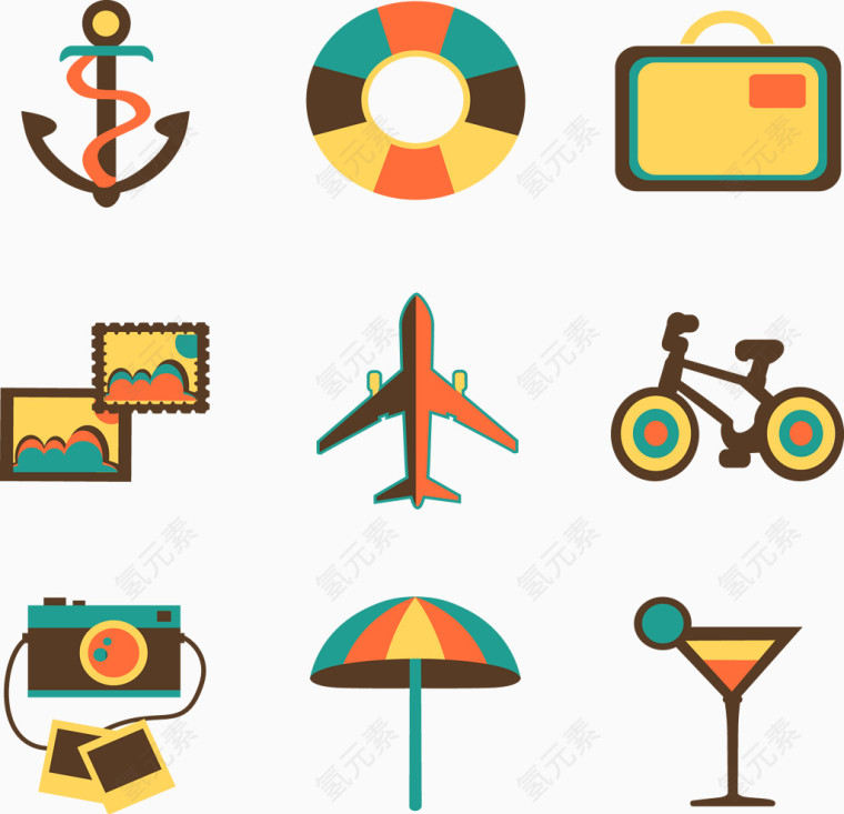 旅行系列ppt扁平