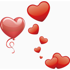 立体红心漂浮元素 装饰元素