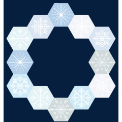矢量雪花边框图