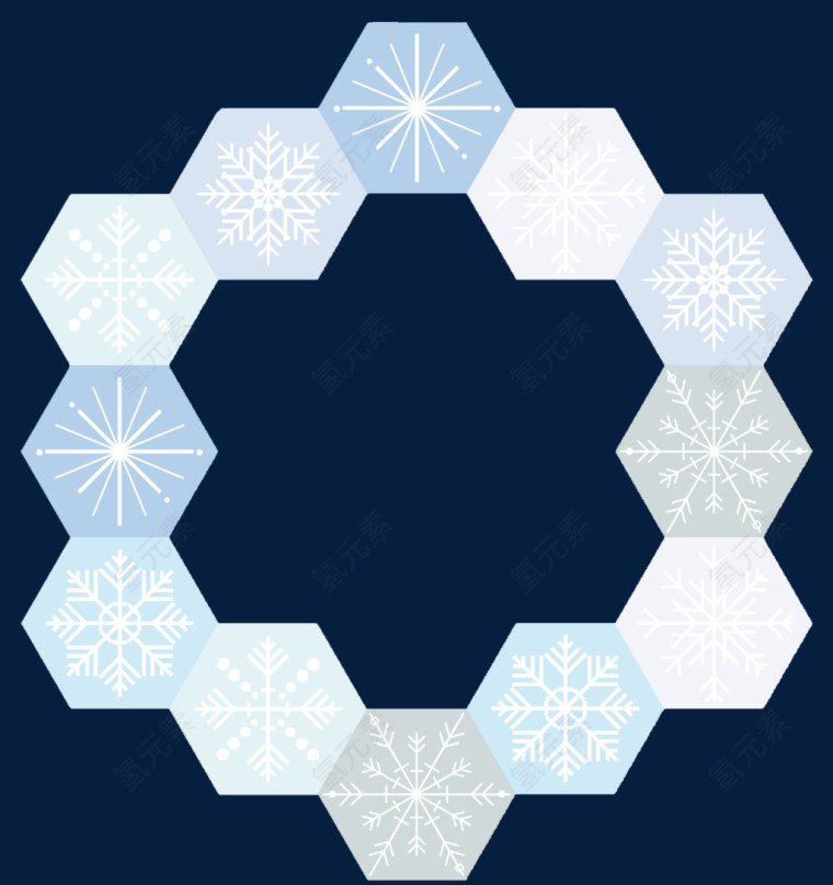 矢量雪花边框图
