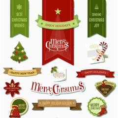 精致圣诞标签设计矢量素材