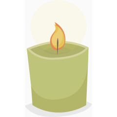 卡通手绘绿色蜡烛png 
