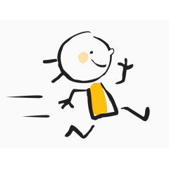 清新黄色铅笔小人