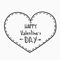 手绘情人节标签