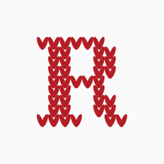 针织字母爱心字母R