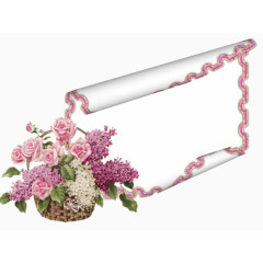 紫色花篮圈边边框