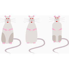 三只可爱坐着的老鼠