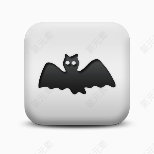 磨砂白广场图标文化万圣节蝙蝠文化偶像