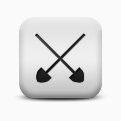 不光滑的白色的广场图标业务工具铲商业偶像