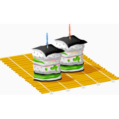 卡通矢量米饭日本饭团