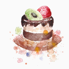 手绘水彩蛋糕