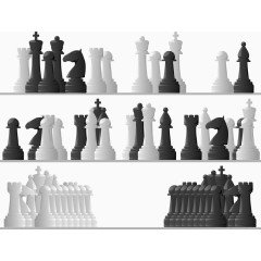 矢量国际象棋黑白棋子