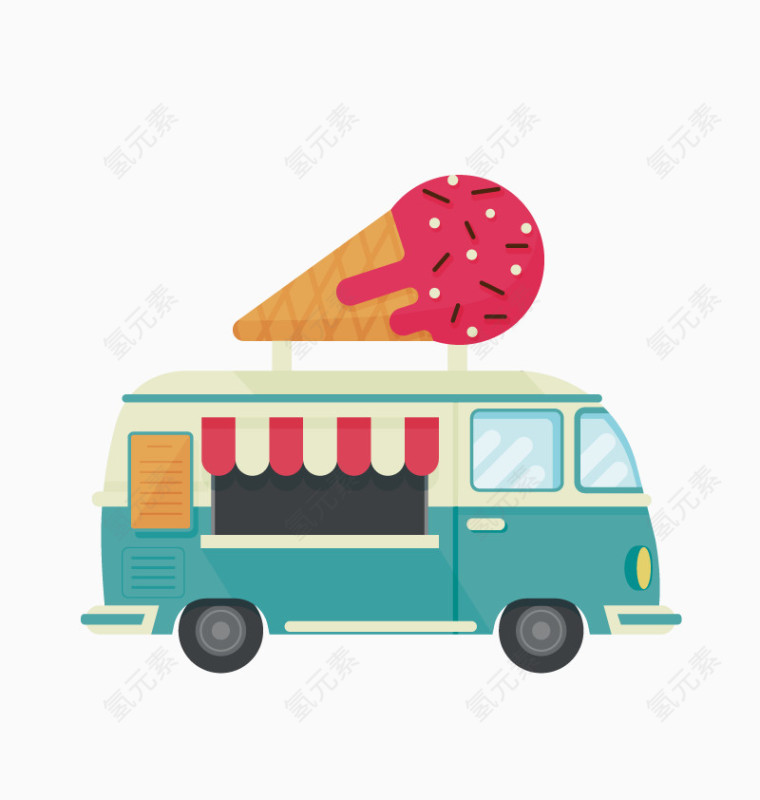 矢量冰淇淋车