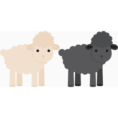 两只卡通小绵羊