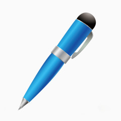 卡通手绘蓝色签字笔