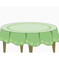 圆形的桌子卡通手绘