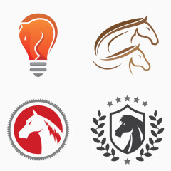 马类立体logo设计