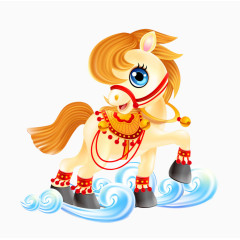 卡通手绘腾云的马