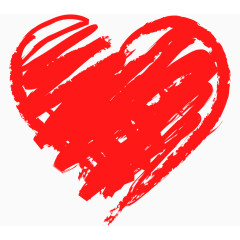 手绘粗线条心形