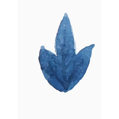 水粉画蓝色的叶子