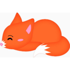 手绘睡眠小狐狸