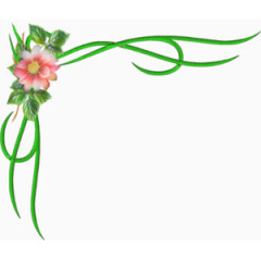 绿叶花朵边框