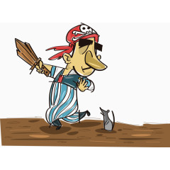 手绘条纹衣服的海盗