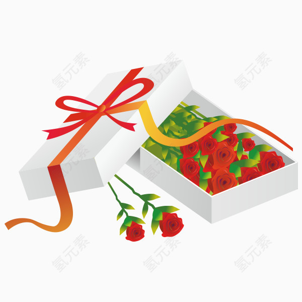 卡通玫瑰花礼盒
