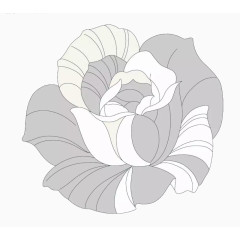 素色手绘花素材