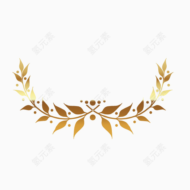 金色麦穗徽章素材