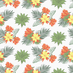 黄色橙色树叶扁平化夏威夷风格背景纹理素材