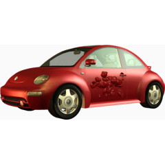 大众甲壳虫红色汽车