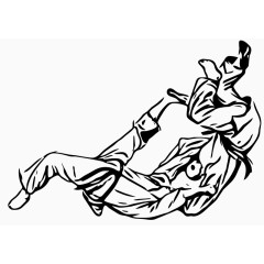 手绘的两个打架的男子
