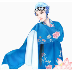 手绘唱戏的美女