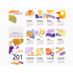 水彩手绘浪漫日历