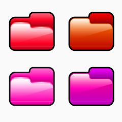 文件夹图标红色紫色系