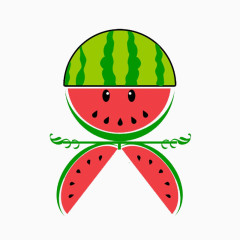 卡通西瓜小人